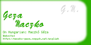 geza maczko business card