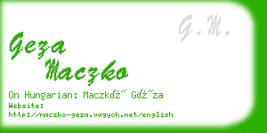 geza maczko business card